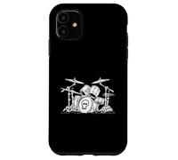 Ensemble de Batterie drôle Rock avec Illustration de tête de Mort Coque pour iPhone 11