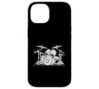Ensemble de Batterie drôle Rock avec Illustration de tête de Mort Coque pour iPhone 14