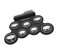 Ensemble de batterie électrique 7 pads avec haut-parleurs enroulables Ensemble électronique avec pédales, baguettes, cadeaux pour enfants, tapis de batterie électronique pliable