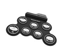 Ensemble de batterie électronique 7 pads enroulables pour entraînement avec haut-parleurs intégrés, écouteurs et prise USB pour adultes débutants