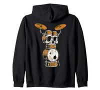 Ensemble de Batterie en Forme de crâne - Musique Rock - Heavy Metal - Vintage Graphi Sweat à Capuche