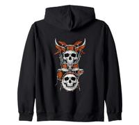 Ensemble de Batterie en Forme de crâne - Musique Rock - Heavy Metal - Vintage Graphi Sweat à Capuche