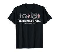 Ensemble de Batterie The Drummer's Pulse Rhythm is Life Heartbeat T-Shirt