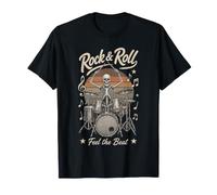 Ensemble de Batterie Vintage Rock & Roll Squelette T-Shirt