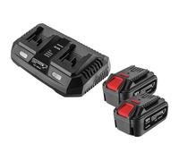 Ensemble de batteries et chargeur - GRAPHITE - 2x Batterie 4 Ah - Chargeur double - Li-Ion - 18 V