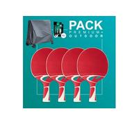 Ensemble de battes de tennis de table en plein air Cornilleau Premium plus pack ROUGE Rouge G
