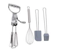 Ensemble de batteurs à œufs rotatifs, batteur à œufs manuel ergonomique polyvalent à haute efficacité avec fouet, spatule à brosse en Silicone pour la cuisine