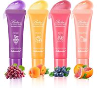 Ensemble De Baume À Lèvres,Baume À Lèvres Teinté Aux 4 Arômes Naturels De Fruits Pour Le Soin Des Lèvres,Tubes De Réparation Des Lèvres,Prévient Les Lèvres Craquelées Et Sèches