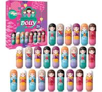 Ensemble de Baumes à Lèvres 24 Baumes à Lèvres dans des Étuis Inspirés des Poupées en Kimono, 6 Parfums (Pomme,Banane,Chewing-Gum,Orange,Fraise,Vanille), 2,5 g dans une Boîte Magnifiquement Conçue