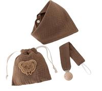 Ensemble de bavoirs bandana pour bébé doux et respectueux de la peau Clips porte-sucette pour bébé Lavable en machine Bavoir triangulaire essentiel avec pochettes de rangement