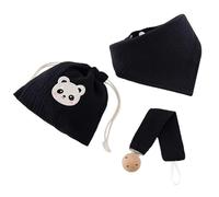 Ensemble de bavoirs bandana pour bébé doux et respectueux de la peau Clips porte-sucette pour bébé Lavable en machine Bavoir triangulaire essentiel avec pochettes de rangement