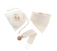 Ensemble de bavoirs bandana pour bébé doux et respectueux de la peau Clips porte-sucette pour bébé Lavable en machine Bavoir triangulaire essentiel avec pochettes de rangement