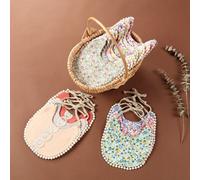 Ensemble De Bavoirs En Coton Et Lin Pour Bébé, Bandeau À Noeud Papillon Imprimé, Serviette D'alimentation Double Face, Bandana, Écharpe Pour Cheveux