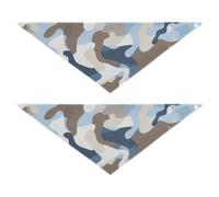 Ensemble de bavoirs triangulaires pour chiens et chats Motif camouflage Bleu layette