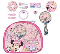Ensemble de beauté pour Filles avec Accessoires de Cheveux Minnie Mouse - Trousse de Toilette avec Miroir, chouchous et Bracelet pour Enfant - Ensemble Complet pour coiffer et Jouer avec Motif Disney