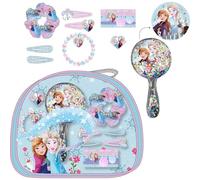 Ensemble de beauté Trousse d'accessoires La Reine des Neiges - Kit de Coiffure pour Enfant avec Bandeaux, Clips, Miroir et Bracelet Elsa et Anna