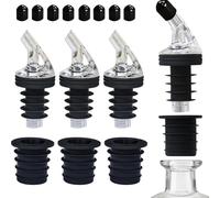 Ensemble de bec verseur d'huile d'olive avec joint étanche, 4 becs adaptables et 8 couvercles, construction en polycarbonate et silicone, compatible avec plusieurs tailles de bouteilles