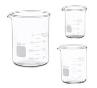Ensemble de béchers gradués en verre de forme basse 50 ml, 100 ml, 250 ml