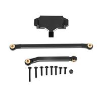 Ensemble de biellettes de direction en alliage d’aluminium pour servo, pièces de mise à niveau du support de servo de direction pour voiture RC, liaison en laiton et en aluminium (Noire)