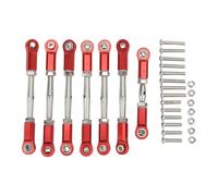 Ensemble de biellettes de Direction RC en Alliage d'aluminium, Durable et Pratique, Ensemble de bielles de Voiture RC en métal pour Traxxas 1/10 RC, Accessoires de Mise à Niveau (Rouge)