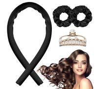 Ensemble de bigoudis sans chaleur, Bandeau de bigoudis sans chaleur, Boucle Sans Chaleur Boudin, Rouleau Cheveux, Bouclés Femme Headband, Bigoudi Cheveux de Sommeil Doux, Coiffure Bricolage-Noir