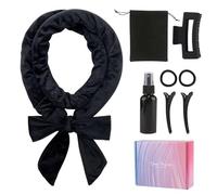 Ensemble de Bigoudis Sans Chaleur, Boudin Cheveux Boucle Sans Chaleur Antidérapant, Doux Heatless Hair Curlers pour Dormir, Bouclés Femme Headband, Coiffure Bricolage-Noir