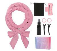 Ensemble de Bigoudis Sans Chaleur, Boudin Cheveux Boucle Sans Chaleur Antidérapant, Doux Heatless Hair Curlers pour Dormir, Bouclés Femme Headband, Coiffure Bricolage-Rose