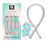 Ensemble de bigoudis sans chaleur en satin - Bigoudis pour boucles sans chaleur et bigoudis pour dormir dans une tige à friser sans chaleur (nébuleuse de rêve)