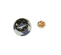 Ensemble de bijoux assortis baleine étoilée et astronaute en alliage de métal robuste avec options pêche/bleu, badge couple plaqué or argent, One Size, Comme décrit