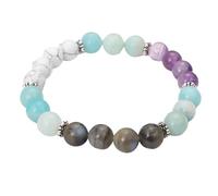 Ensemble De Bijoux Avec 108 Perles Mala, Bracelet Et Collier Pour Femmes Et Hommes, Bracelet En Pierre Naturelle Howlite Améthyste, Collier Long Avec Pompon Noué À La Main, Bijoux Spirituels