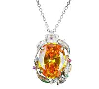 Ensemble de bijoux baroque imitation citrine pour femme avec pendentif en forme de lotus et boucles d'oreilles pendantes - Bague flexible inspirée du patrimoine