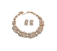 Ensemble de bijoux de boucles d'oreilles collier de perles, est livré avec boucles d'oreilles bijoux de mariée ensemble pendentif perle ensemble, cadeau de Saint Valentin de fête des mères de Noël, fê