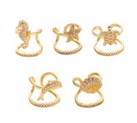 Ensemble de bijoux de doigt à la mode, 5 bagues, bout de doigt Unique, adapté amateurs de fête, créature marine présente