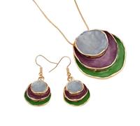 Ensemble de bijoux de fleurs, collier chaîne pour femme, accessoires de bureau, adaptés pour les réunions d'affaires et les rassemblements sociaux, boucles d'oreilles irrégulières, taille unique