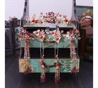 Ensemble De Bijoux De Mariage Chinois Vintage, Boucles D'oreilles, Couvre-Chef, Couronne, Diadème, Épingle À Cheveux, Ethnique Traditionnelle Chinoise
