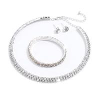 Ensemble de bijoux de mariée de luxe : collier, boucles d'oreilles et bracelet - Cadeau pour elle