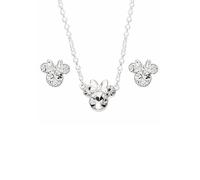 Ensemble de bijoux - Disney - Collier et boucles d'oreilles Minnie Mouse - Plaqué argent - Cristaux - 2 pièces