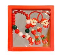 Ensemble de bijoux élan coloré Père Noël - Accessoires charmants pour décorer votre arbre | Décorations en plastique , parfaites pour les événements festifs et les fêtes