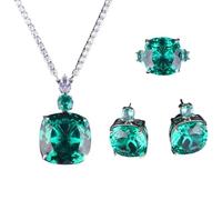 Ensemble de bijoux imitation rubis percé pour soirée, alliance, cadeau, Ring