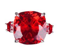 Ensemble de bijoux imitation rubis percé pour soirée, alliance, cadeau, Set of 3