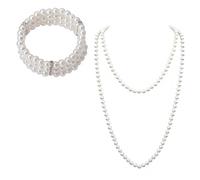 Ensemble de bijoux perle mode pour tenue élégante - collier et bracelet - style plage, accessoire polyvalent pour fêtes, sorties et cadeaux raffinés