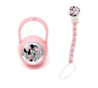Ensemble de bijoux teether clip porte-sucette Loi argent 925m bilaminate Disney Baby Minnie émaille