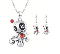 Ensemble de bijoux tendance en forme de jouet énigmatique, collier et boucles d'oreilles tendance pour accessoiriser les bijoux fantaisie expressifs