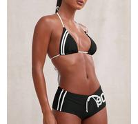 Ensemble de bikini à deux pièces avec string et culotte cheeky. Tenue de maillot de bain rayée pour la plage et les vacances, de style sportif, en rouge pour femmes L,M,S,XL,XSBlocs de couleurÉtoffe