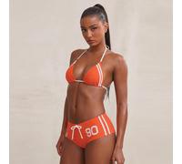 Ensemble de bikini à deux pièces avec string et culotte cheeky. Tenue de maillot de bain rayée pour la plage et les vacances, de style sportif, en rouge pour femmes L,M,S,XL,XSBlocs de couleur,Lettres