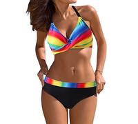 Ensemble de bikini pour femme à séchage rapide avec bretelles, maillot de bain deux pièces avec short, maillot de bain avec cache-maillot assorti, Jaune-B, M
