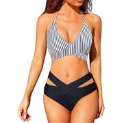 Ensemble De Bikini pour Femme Deux Pièces Haut Et Bas Sexy Bikini Set Ensembles Mode Maillots De Bain Réglable Bra Push Up Mince Vetement De Plage Swimwear Été À Séchage Rapide Plongeon Sport