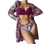 Ensemble de bikini pour femme, maillot de bain sexy pour femme, bikinis 3 pièces, ensemble de bikini, culotte brésilienne, vert, rose, boho push up, maillot de bain incurvé, ado et fille, R, S