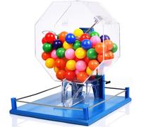 Ensemble de bingo de luxe avec 100 balles, cage de bingo automatique et machine de loterie manuelle, parfait pour les grands groupes et les fêtes