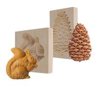 Ensemble de biscuits en bois - cuisson 3D faits à la main avec des motifs détaillés, pochoirs durables pour biscuits fantaisie | pour, la boulangerie, la maison, la famille, les proges